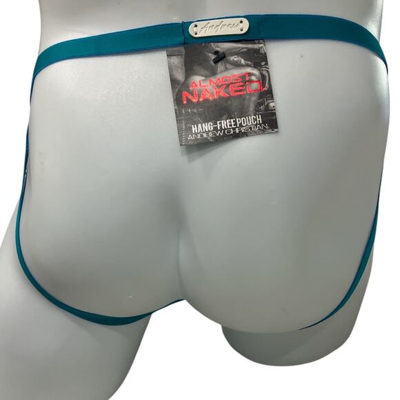 Andrew Christian ALMOST NAKED No-Show Ultra Low-Rise Jock Teal Large - Picture 4 of 7